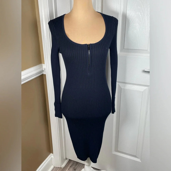 Cache Long Sleeve Blue Bodycon Dress Small - Picture 5 of 8